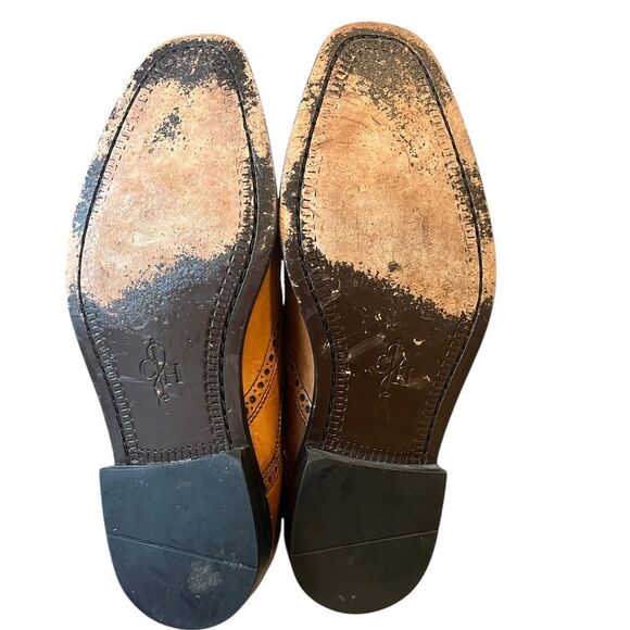 Cole Haan Air Giraldo Wingtip Tan Leather Oxford Dress Shoes C09303 Mens 8.5 - Picture 7 of 8